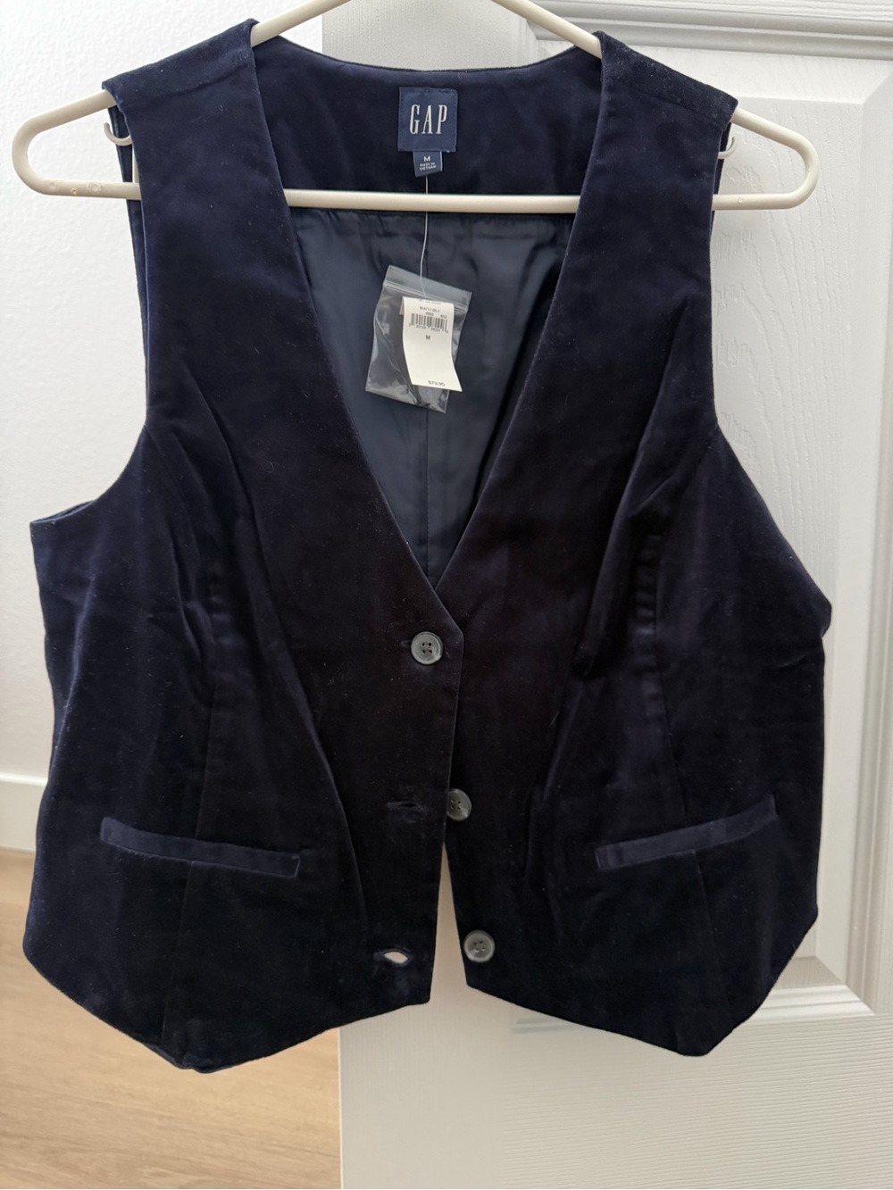 GAP Women's Dark Navy Velvet Vest